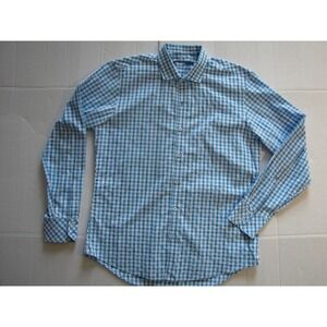 Zachary Prell Dress Shirt Mens Large Blue Gingham Check Long Sleeve Button Up